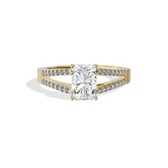 Ring mit strahlendem Diamant-Schulterset
