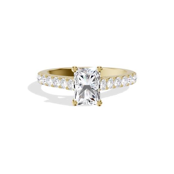 Ring mit strahlendem Diamant-Schulterset