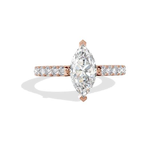 Marquise-Diamant-Schulter-Set-Ring