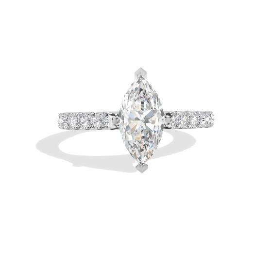 Marquise-Diamant-Schulter-Set-Ring
