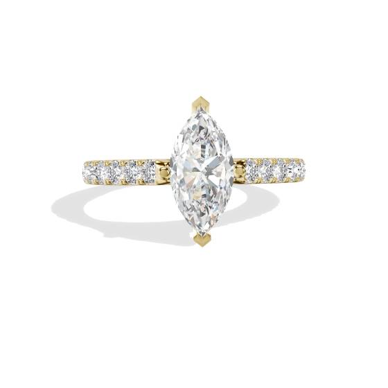 Marquise-Diamant-Schulter-Set-Ring