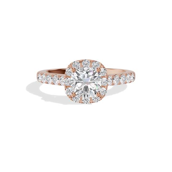 Cushion Diamond Halo Engagement Ring