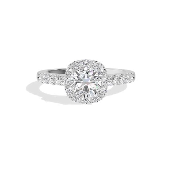 Cushion Diamond Halo Engagement Ring