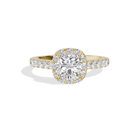 Cushion Diamond Halo Engagement Ring
