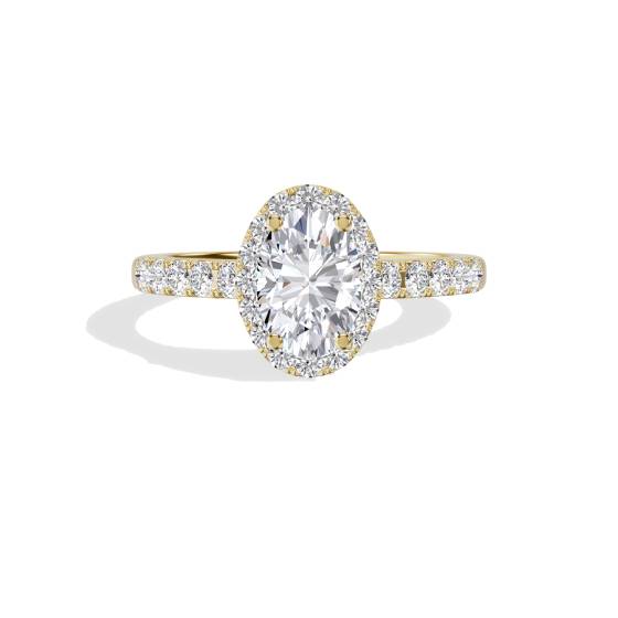 Oval Diamond Halo Engagement Ring