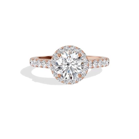 Round Diamond Halo Engagement Ring
