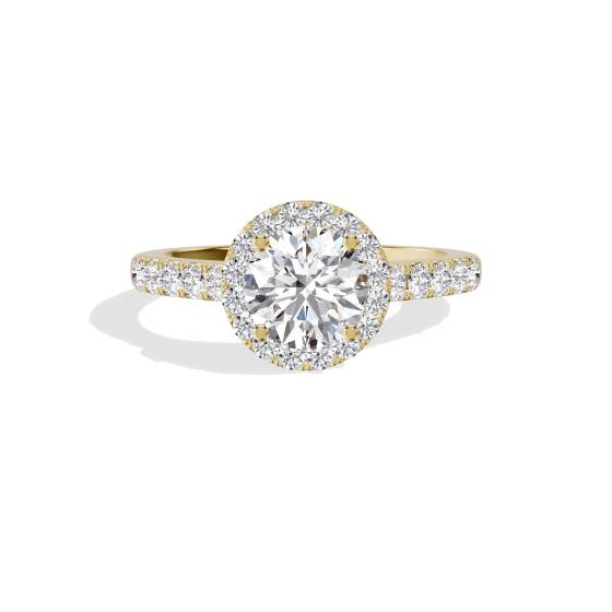 Round Diamond Halo Engagement Ring