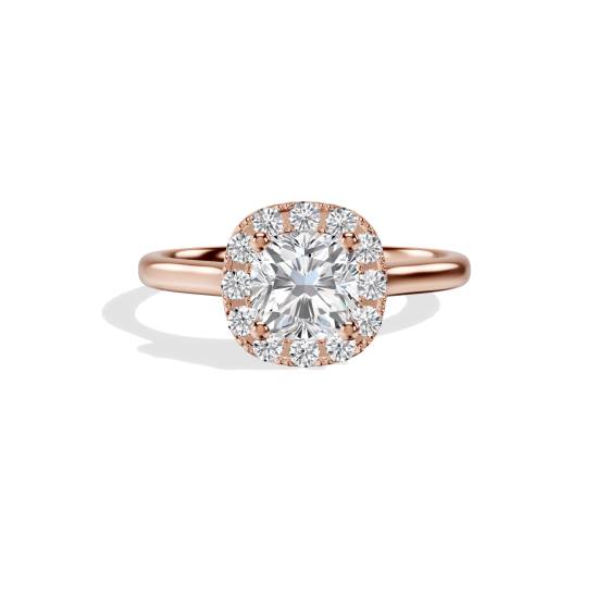 Cushion Diamond Halo Engagement Ring
