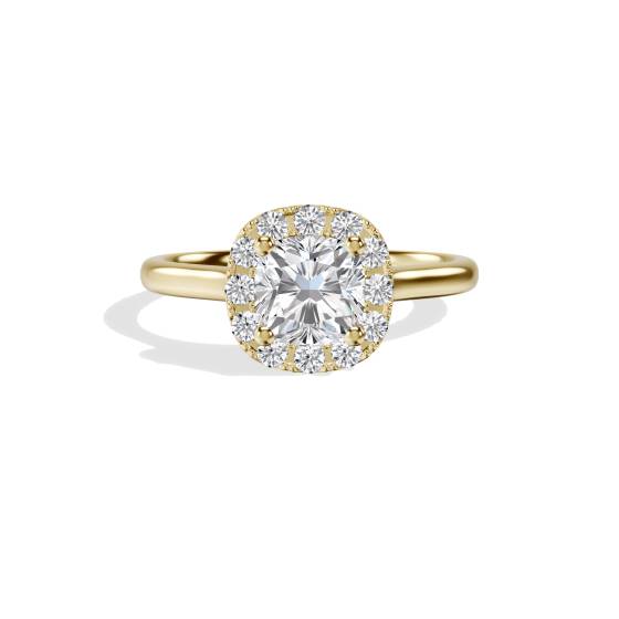 Cushion Diamond Halo Engagement Ring