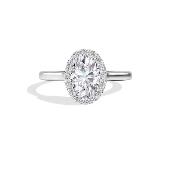 Oval Diamond Halo Engagement Ring