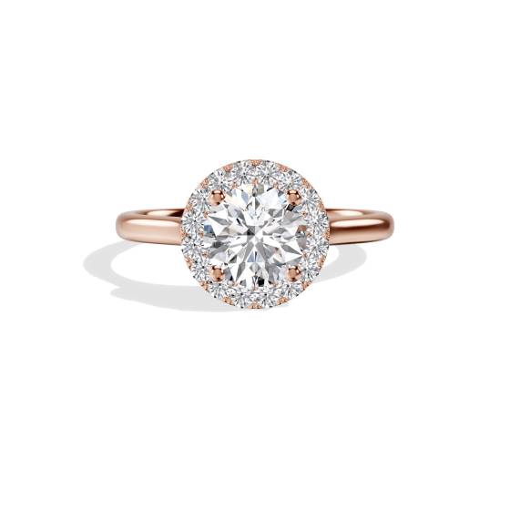 Round Diamond Halo Engagement Ring