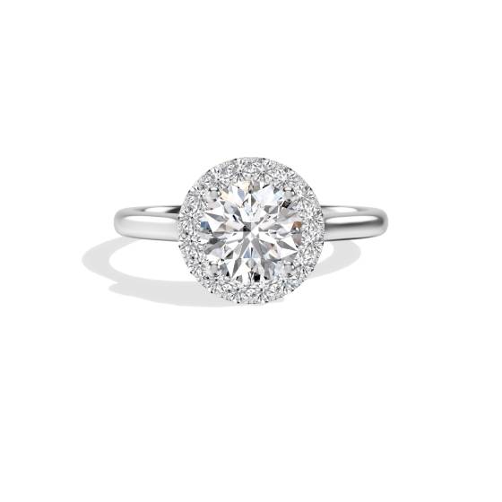 Round Diamond Halo Engagement Ring