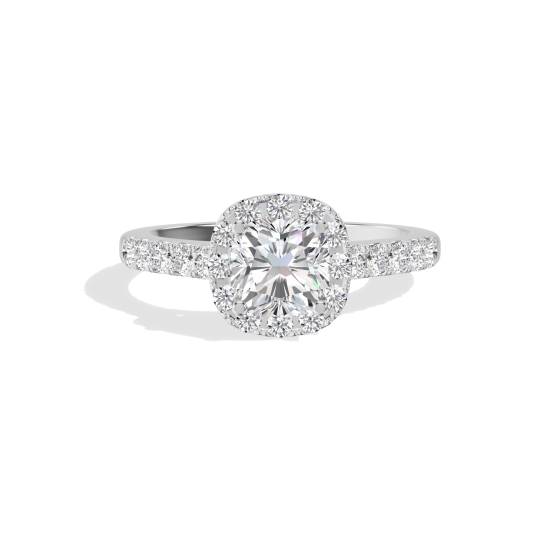 Cushion Diamond Halo Engagement Ring