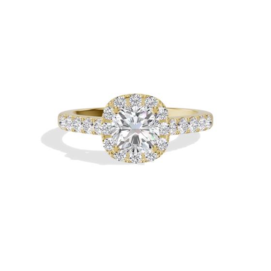 Cushion Diamond Halo Engagement Ring