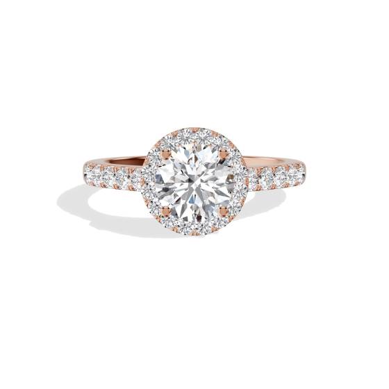 Round Diamond Halo Engagement Ring