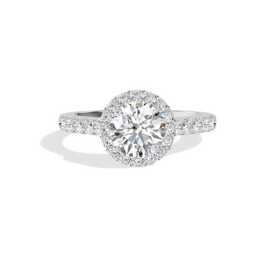Round Diamond Halo Engagement Ring