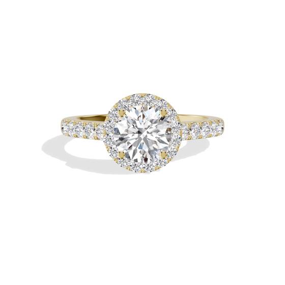 Round Diamond Halo Engagement Ring