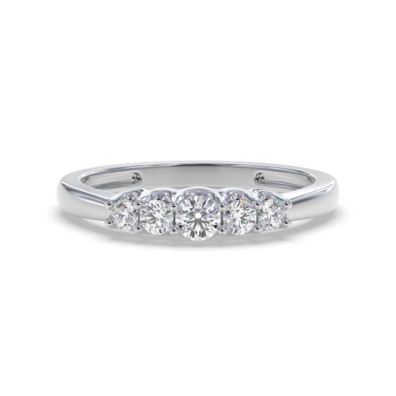Round Diamond Half Eternity Ring