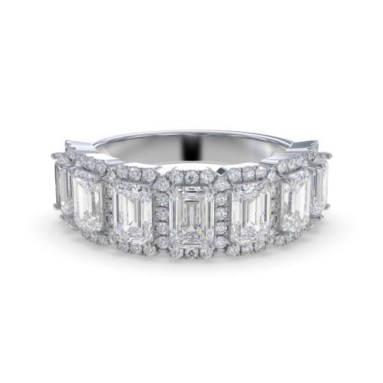 Emerald Diamond Half Eternity Ring
