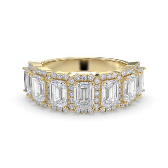 Emerald Diamond Half Eternity Ring