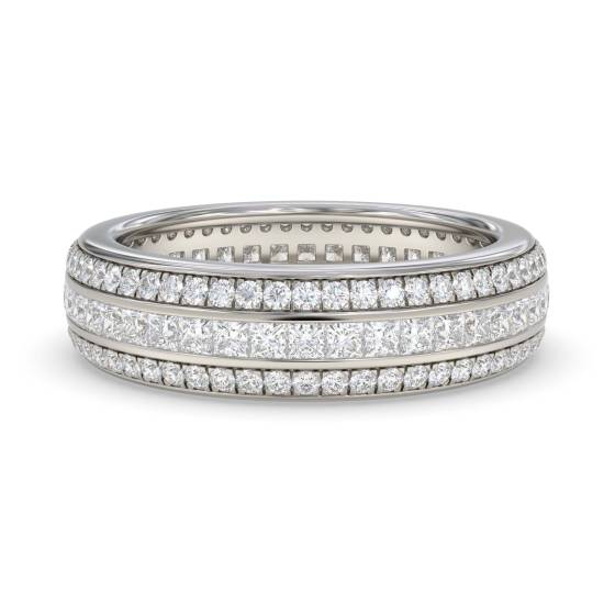 Round and Princess Diamond Full Eternity Ring