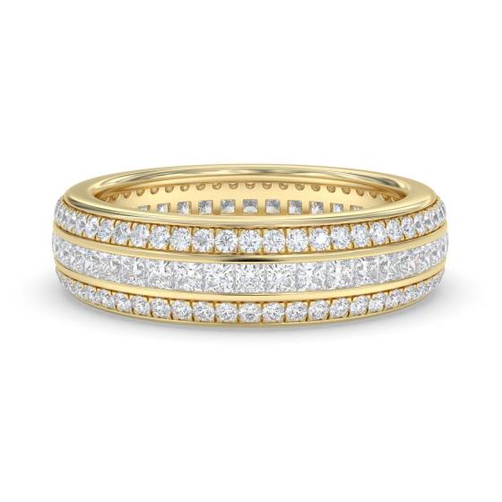 Round and Princess Diamond Full Eternity Ring