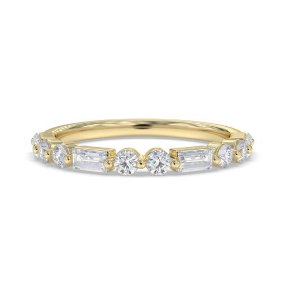 Baguette and Round Diamond Alternating Eternity Ring
