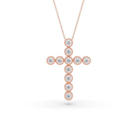 Round Diamond Cross Pendant