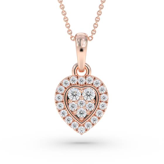 Round Diamond Heart Shaped Pendant