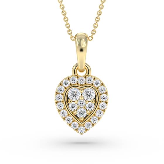 Round Diamond Heart Shaped Pendant