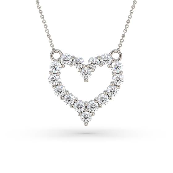 Round Labgrown Diamond Heart Shape Cluster Pendant