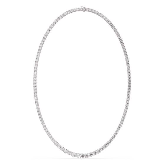 Round Diamond Claw Set Tennis Necklace