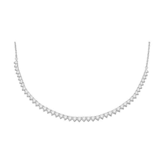 Round Graduated 3 Claw Chain Necklace-U Shape