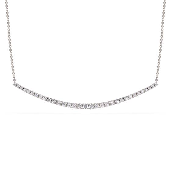 Round Diamond Four Claw Chain Necklace-U Shape