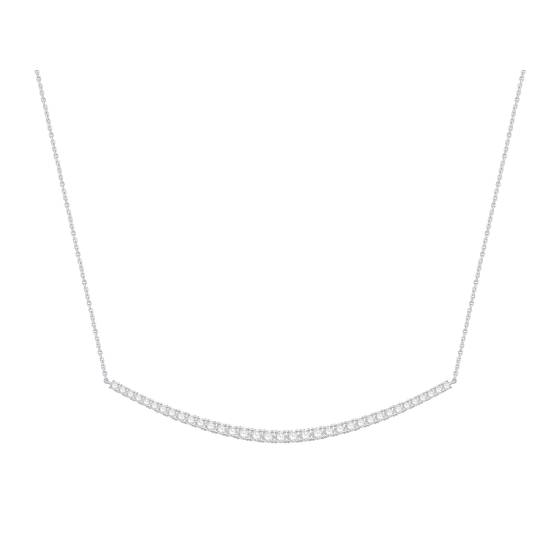 Round Diamond Four Claw Chain Necklace-U Shape