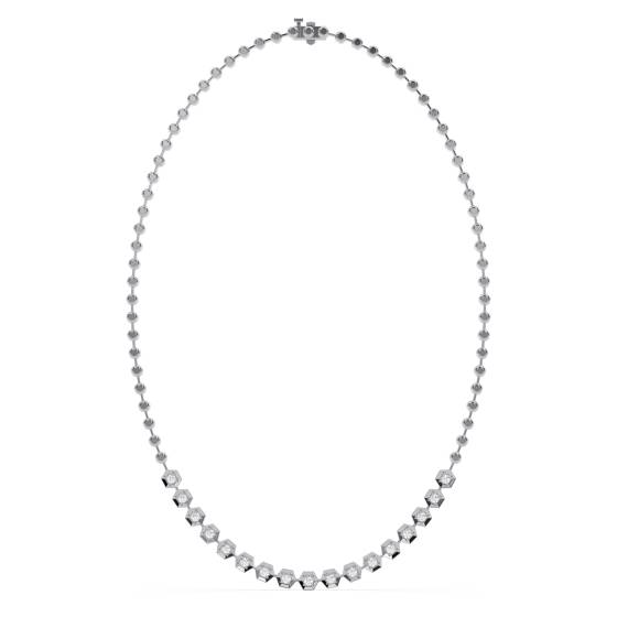Elegant Round Diamond Drop Necklace