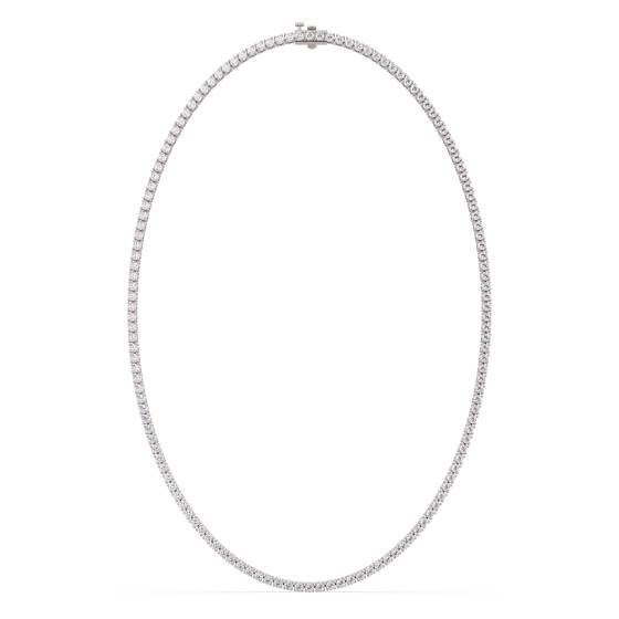 Round Diamond Claw Set Tennis Necklace