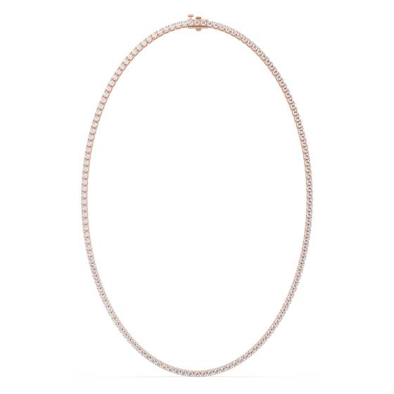 Round Diamond Claw Set Tennis Necklace