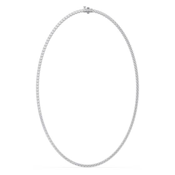 Round Diamond Claw Set Tennis Necklace