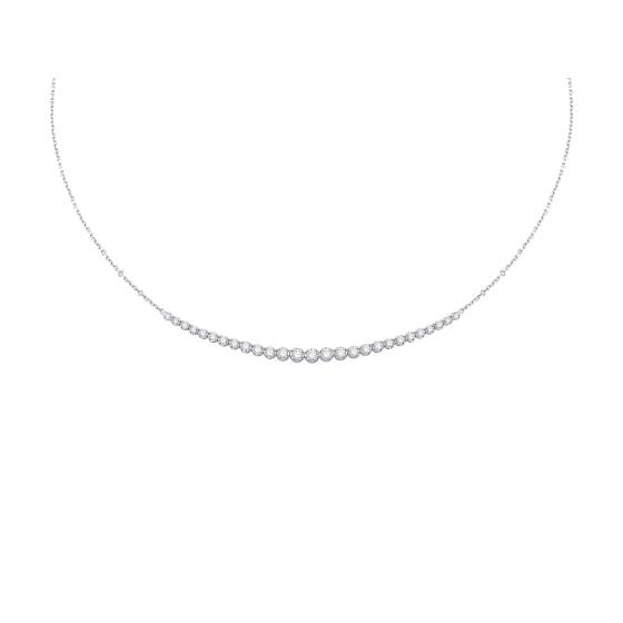 Round Diamond Graduated Chain Necklace-U Shape