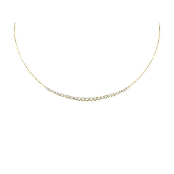 Round Diamond Graduated Chain Necklace-U Shape