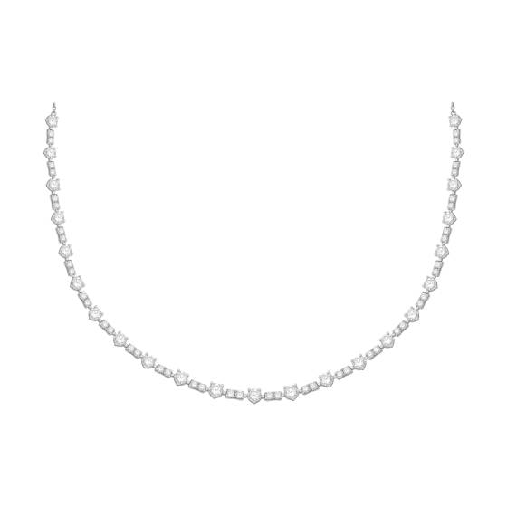 Round Diamond Three Claw Designer Chain Necklace