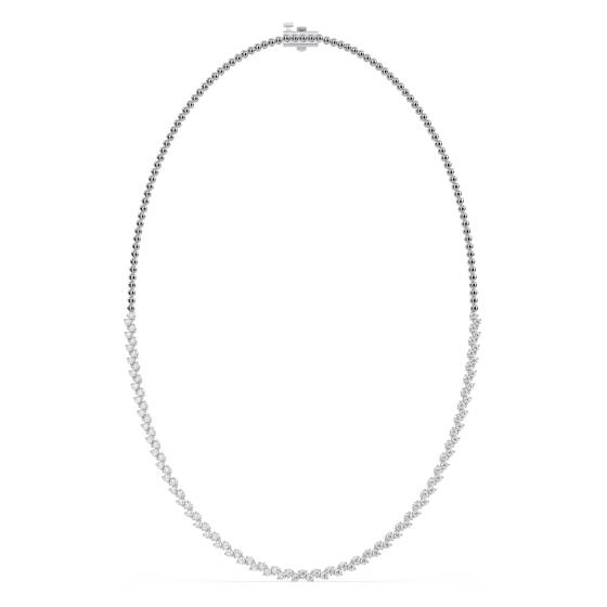Alternating Round Diamond Designer Tennis Necklace