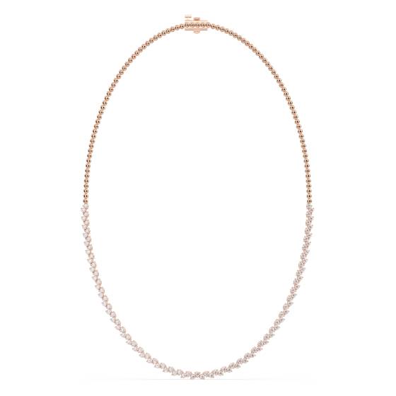 Alternating Round Diamond Designer Tennis Necklace