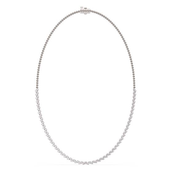 Alternating Round Diamond Designer Tennis Necklace