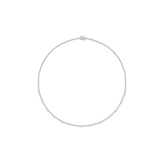 Round Diamond Designer Tennis Necklace