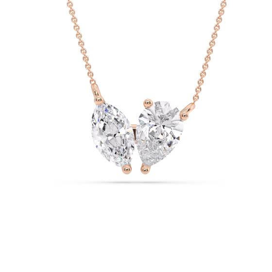 Toi Et Moi Marquise and Pear Diamond Pendant