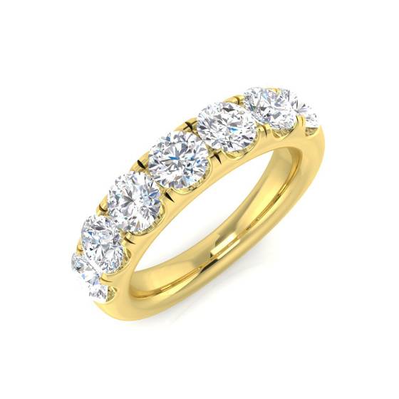 Halb-Ewigkeitsring mit rundem, im Labor gezüchtetem Diamanten