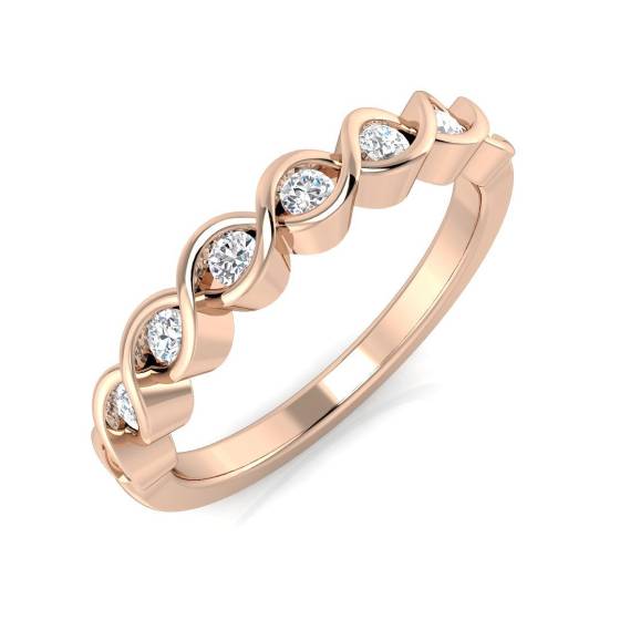 50% Diamantbesetzter Rubover-Ewigkeitsring