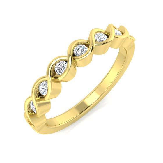 50% Diamantbesetzter Rubover-Ewigkeitsring